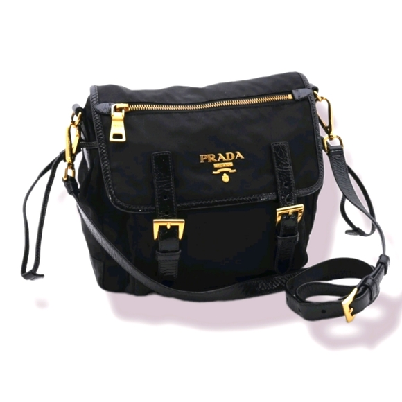 Prada Handbags - Authentic Prada Messenger Buckle Vela Tessuto Small Crossbody Bag